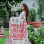 Heritage Weave – Eri Silk Saree with Scarlet Borders