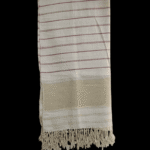 SCARLET STRIPE – Handwoven Eri Silk Stole