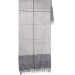 The Urban Grid Shawl – Handwoven Eri Silk Shawl with Monochrome Pattern
