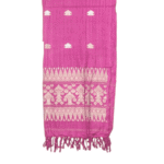 The Radiant Crimson Weave Stole – Handwoven Eri Silk Stole