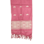 The Rose Peak Stole – Handwoven Eri Silk Stole with Woven Motifs